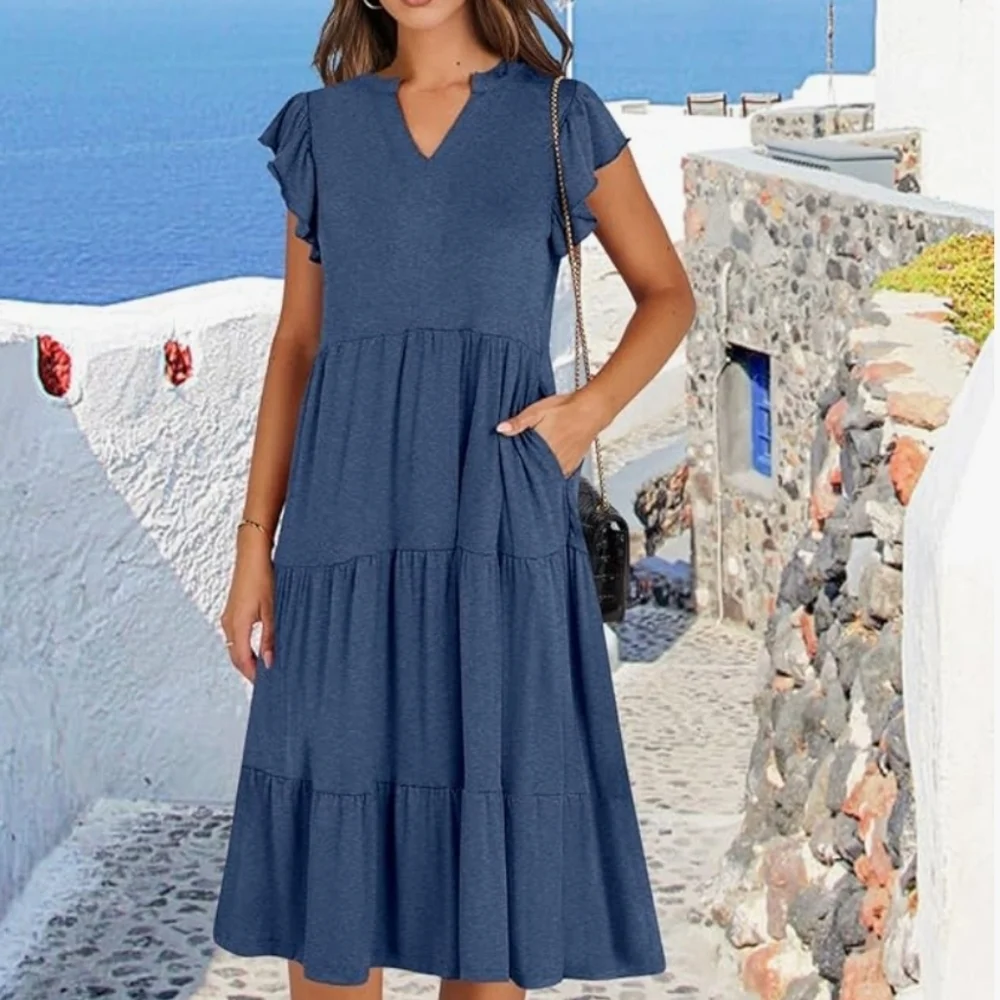 Ruffled Sleeve Dress - Picture 5 of 13